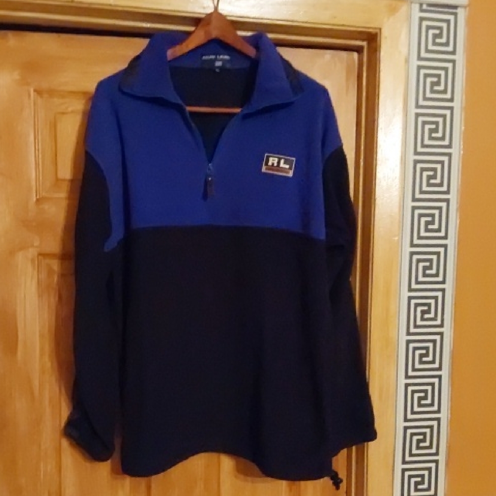 VIBTAGE POLO SPORT HALF ZIP FLEECE SIZE Xl..PURPLE N BLK